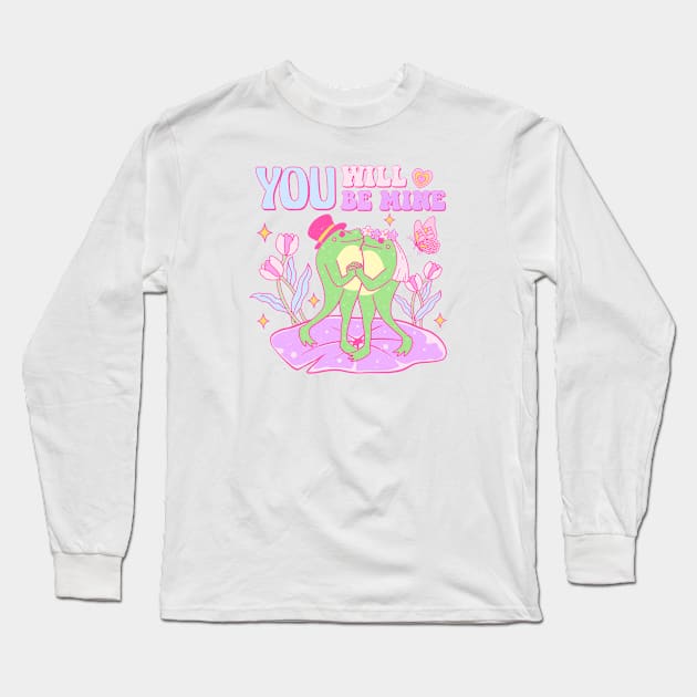 You Will Be Mine. Frogs In Love. Happy Valentines Day Long Sleeve T-Shirt by Pop Cult Store